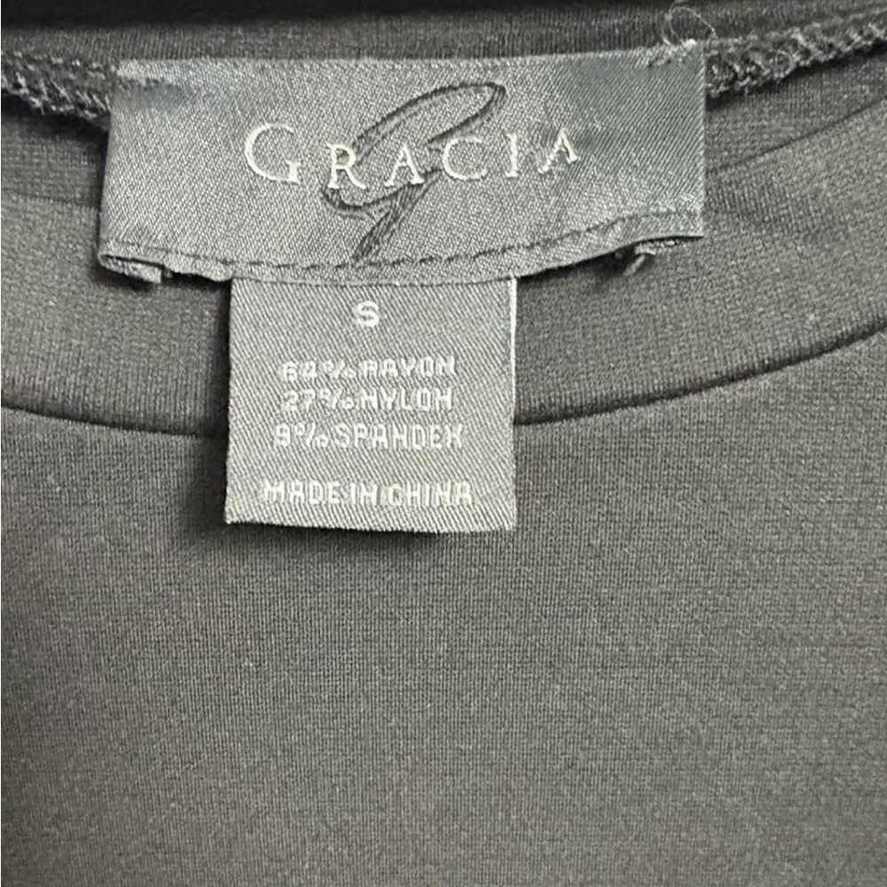 Gracia Black Top with Vibrant Multicolor Sleeves - Picture 3 of 3